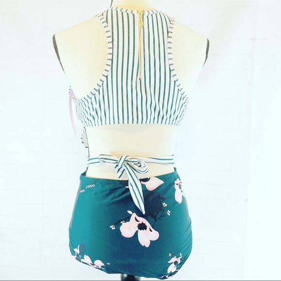 Molybell Womens One Piece Swimsuit Green Floral M - Picture 4 of 16